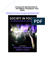 Society in Focus An Introduction To Sociology 7th Edition Thompson Test Bank