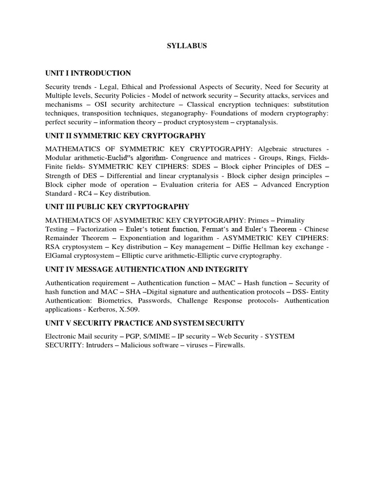 Cs8792 Notes Cns | PDF | Cryptography | Cryptanalysis
