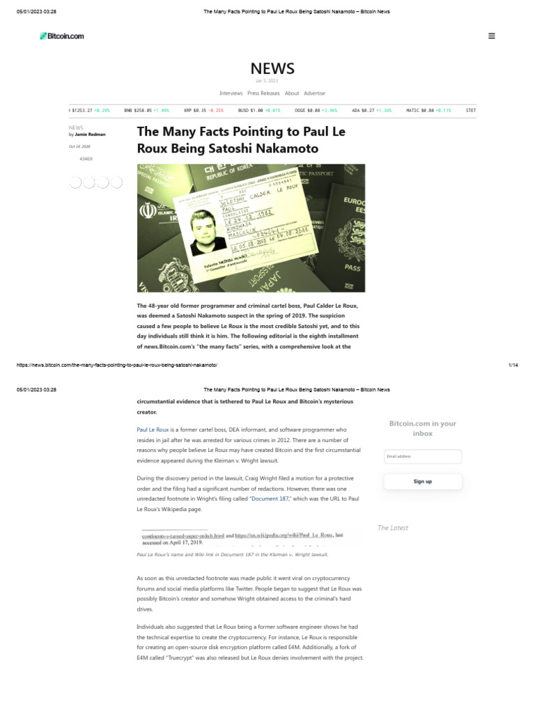 Crypto Sleuths: Le Roux as Satoshi? | PDF | Cryptocurrency | Bitcoin