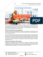 Project Controls Engineer Job Description