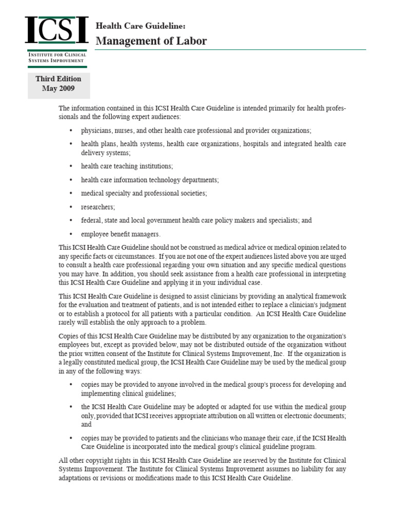 Health Care Guideline-Labor | PDF | Health Care | Childbirth