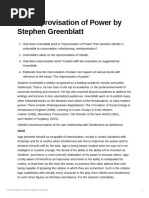 The Improvisation of Power by Stephen Greenblatt