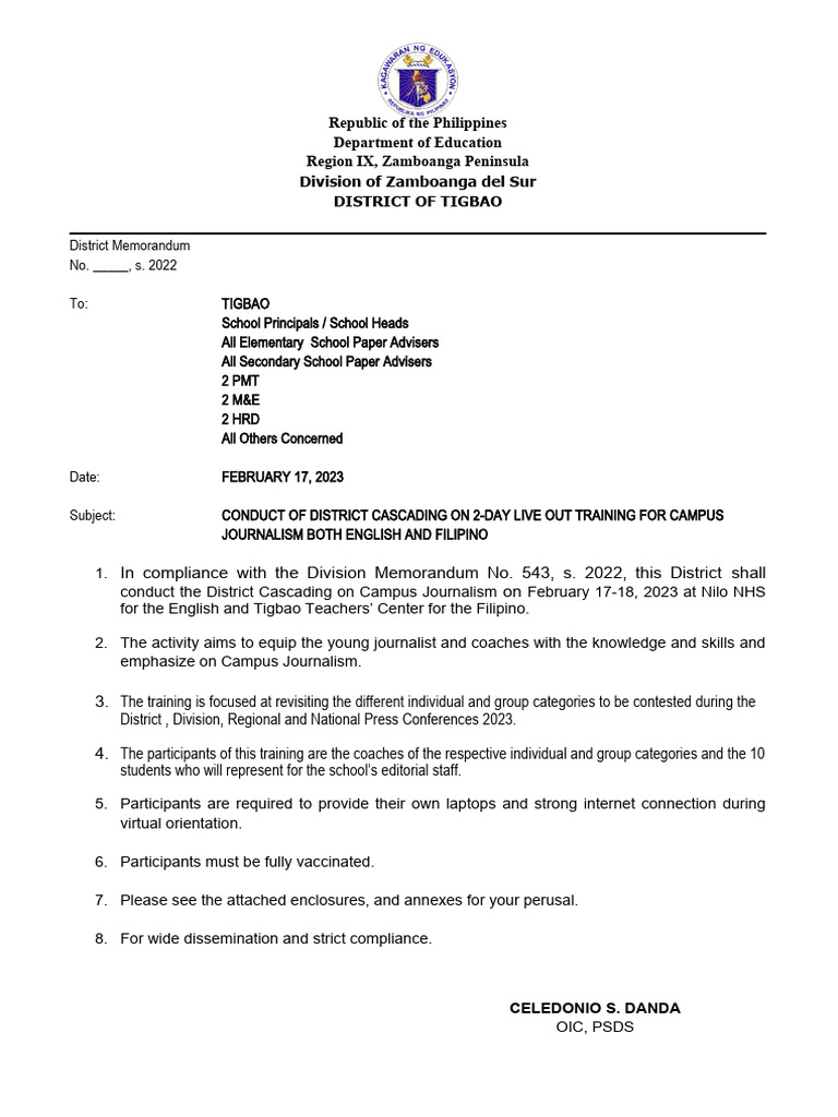 districtMEMO Sample PDF