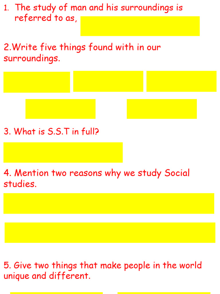 Social Studies Test PDF