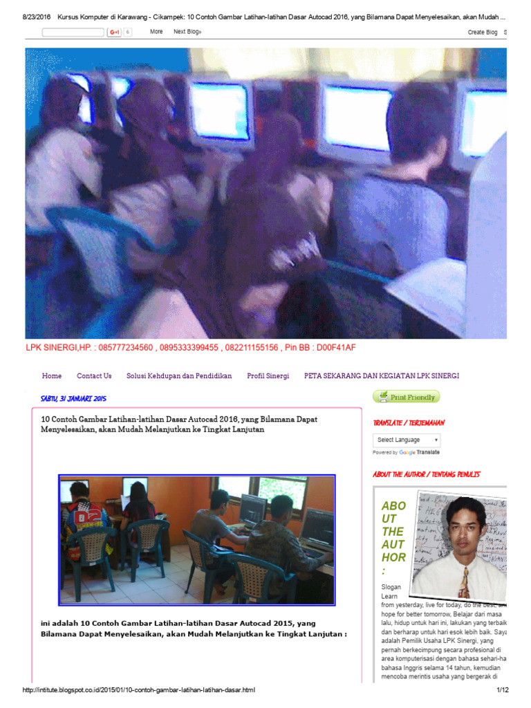 Contoh Gambar Latihan Latihan Dasar Autocad 2016 Yang Bilamana Dapat