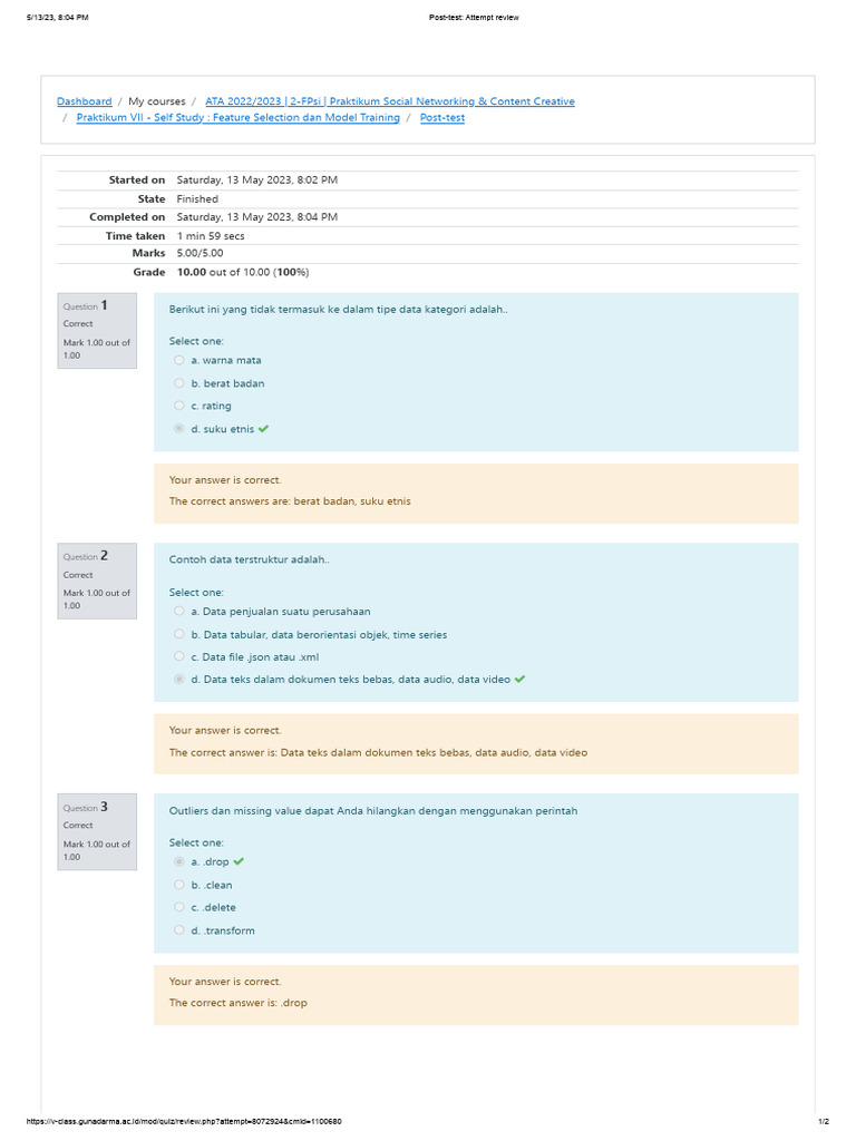 Post-Test Review: Data Types and Analysis | PDF | Data | Computer File ...