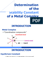 Determination of The Stability Constant of A Metal Complex