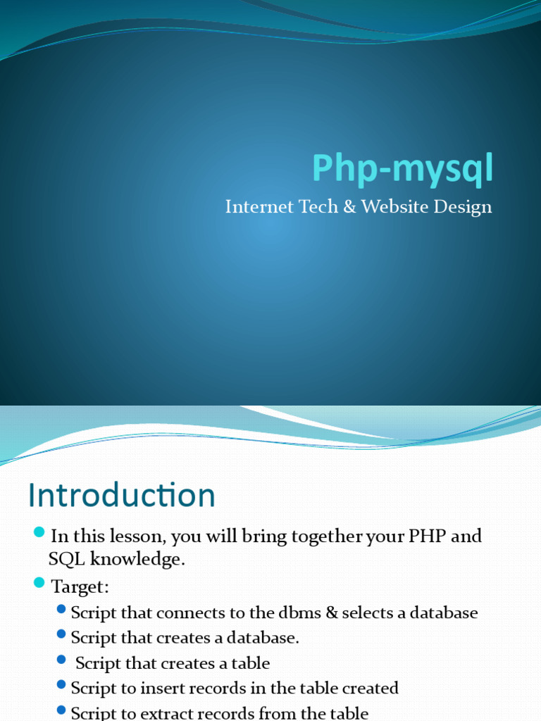 PHP Mysql | PDF | Databases | Php