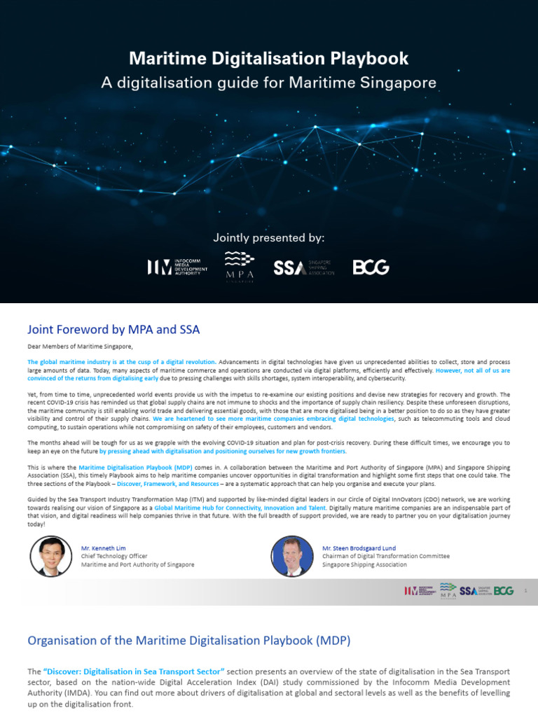 Maritime Digitalisation Playbook 200611 Maindeck Pdf