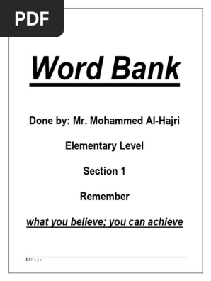 word bank