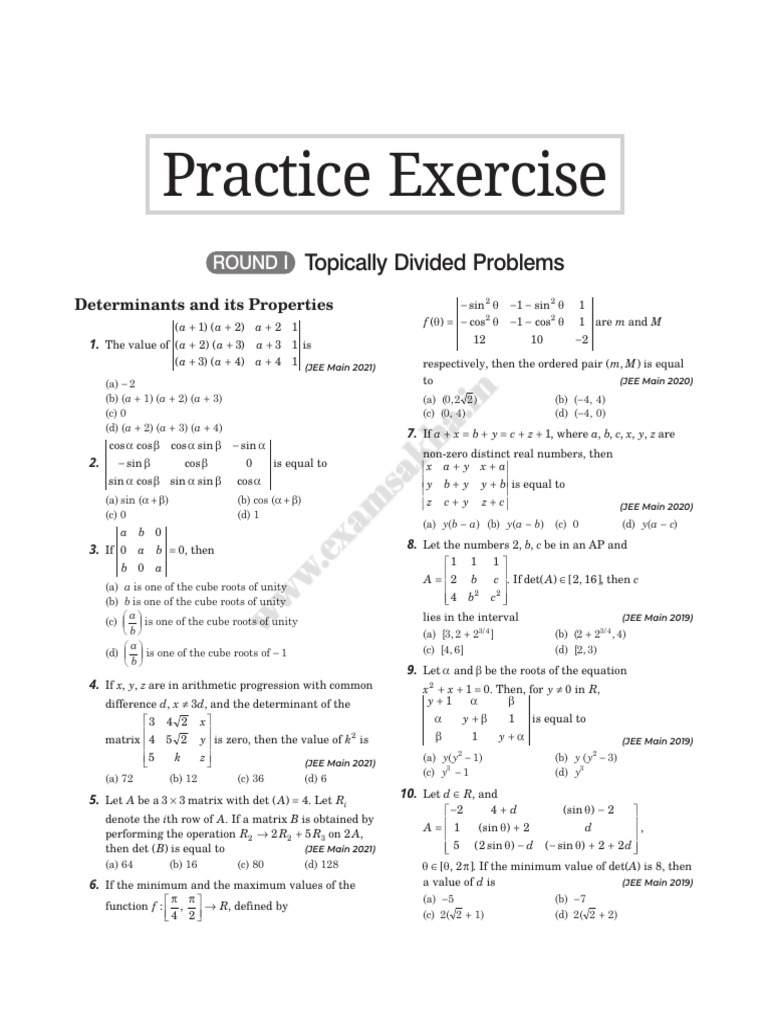 Determinants | PDF | Equations | System Of Linear Equations