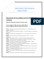 PACCAR MX13 EPA13 Y EPA 10 lista de códigos de falla