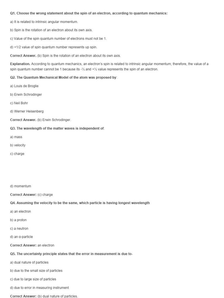 QUANTUM MECHANICS WORKSHEET WITH ANSWERS PDF visual data 5