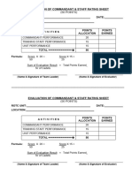 Evaluation of Commandant & Staff Rating Sheet