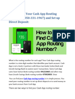 How To Find Your Cash App Routing Number (1-850-331-1967) and Set Up Direct Deposit