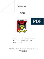 Makalah Loyal M Reza Husain Latsar CPNS Minahasa