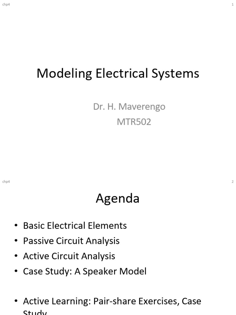 Chapter 4 Electrical Systems For Class Part 1 Pdf Capacitor