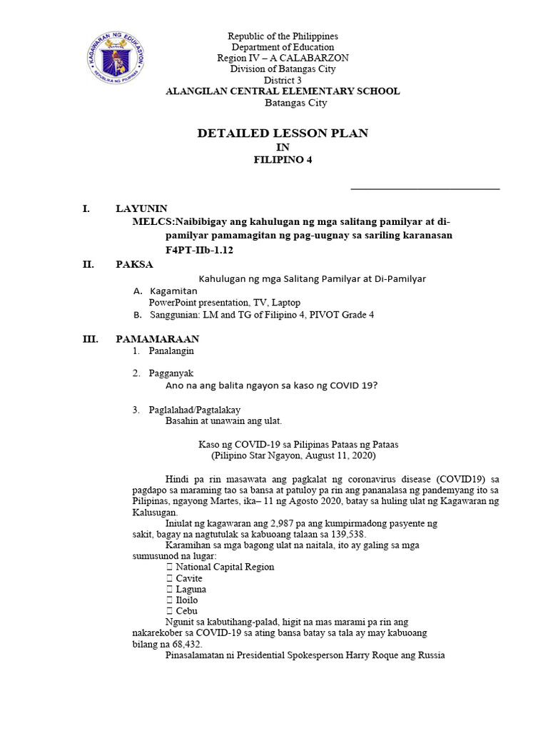 FILIPINO 4 Q2-W2-d2 | PDF