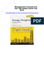Strategic Management Concepts and Cases Global 15th Edition David Test Bank