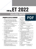 NEET Biology Solved Paper 2022