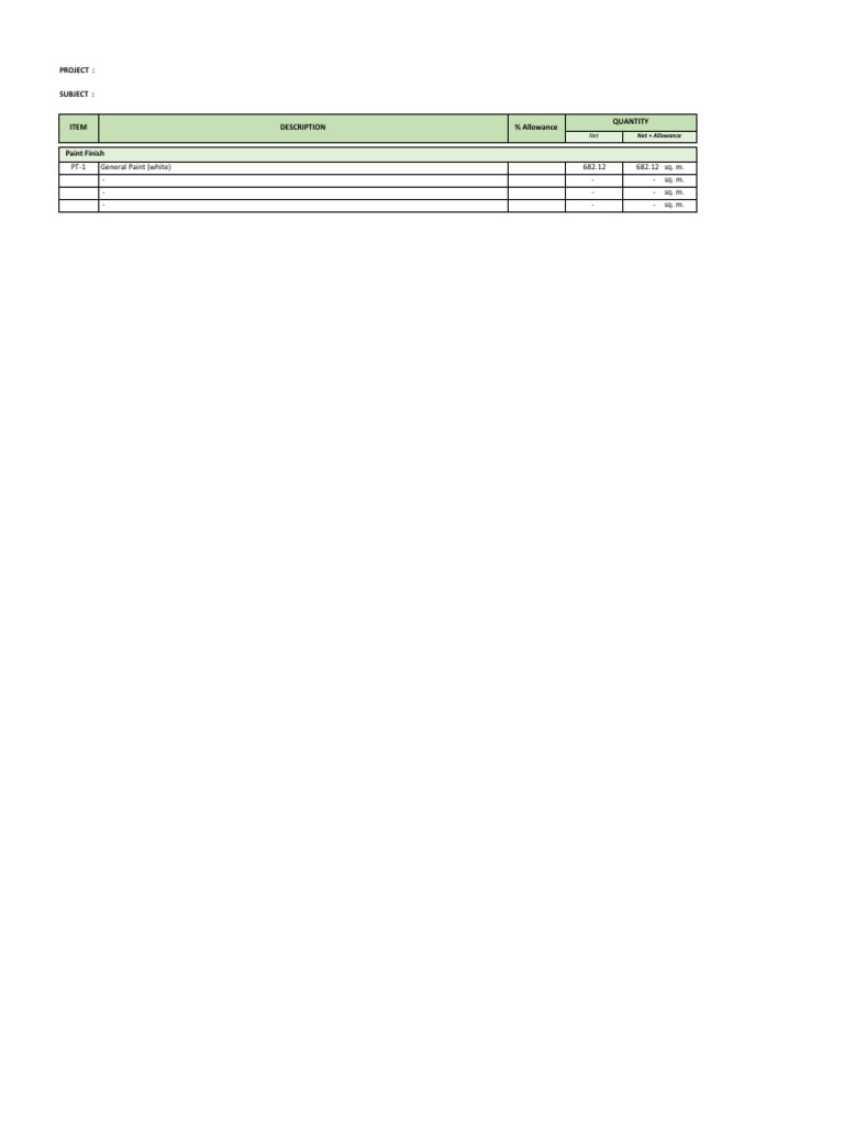 Finishing Works Estimate | PDF | Building Engineering | Architectural ...