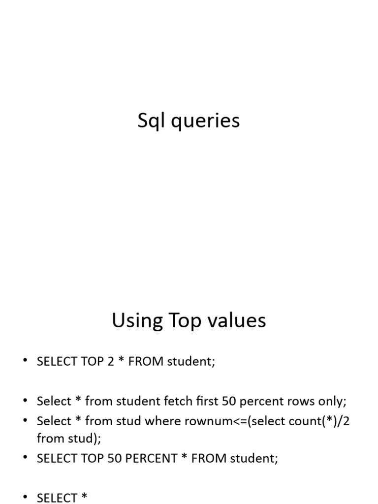 Sql Advanced Queries Tutorial
