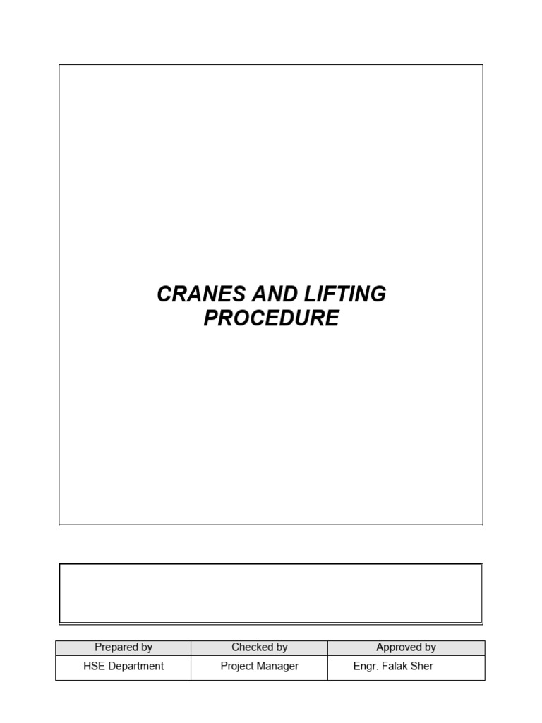 TGCC004.HSE PR04 Cranes & Lifting Procedure PDF Crane (Machine