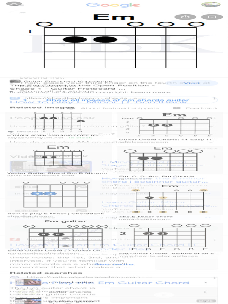 Em Chords | PDF | Guitars | Chordophones