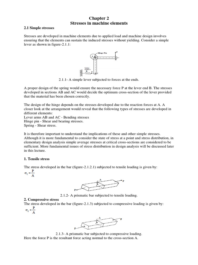 Understanding Simple Stresses in Machine Elements | PDF | Stress ...