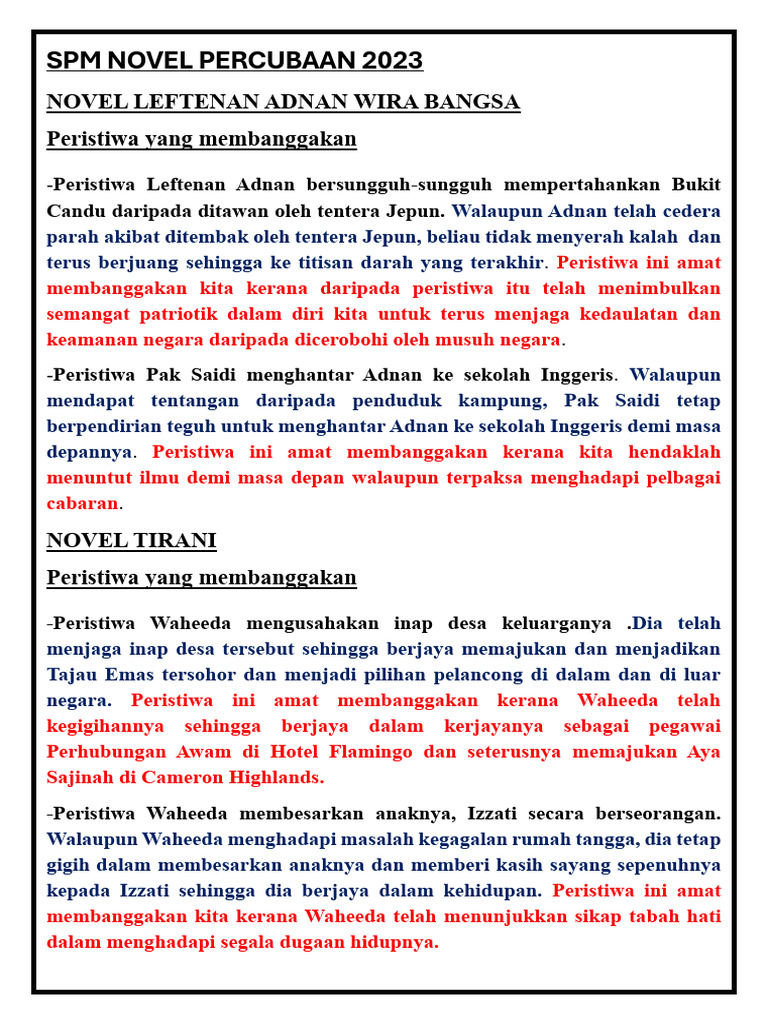 Spm Novel Percubaan 2023 Pdf