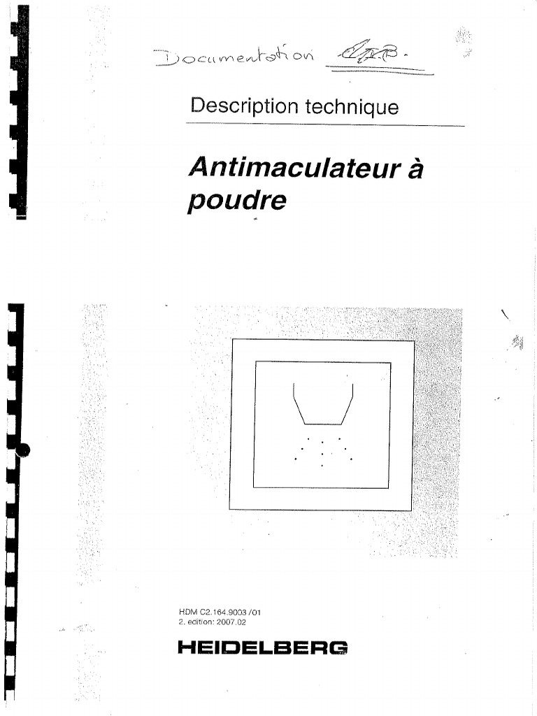 Documents Techniques Antimaculateur À Poudre Heidelberg Exatronic Plus ...