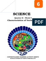 Science6 - q2 - CLAS4 - Characteristics of Vertebrates - v6 - (RO-QA) - Liezl Arosio