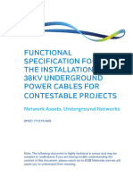 Functional Specification For The Installation of 38KV Underground Power Cables For Contestable Projects