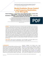 Hierarchical Model-Predictive Droop Control For Voltage and Frequency Restoration in AC Microgrids