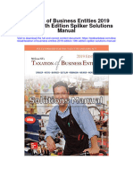 Taxation of Business Entities 2019 Edition 10th Edition Spilker Solutions Manual