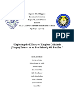 Exploring The Efficacy of Zingiber Officinale (Ginger) Extract As An Eco-Friendly Oil Purifier.