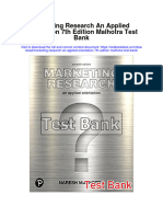 Marketing Research An Applied Orientation 7th Edition Malhotra Test Bank
