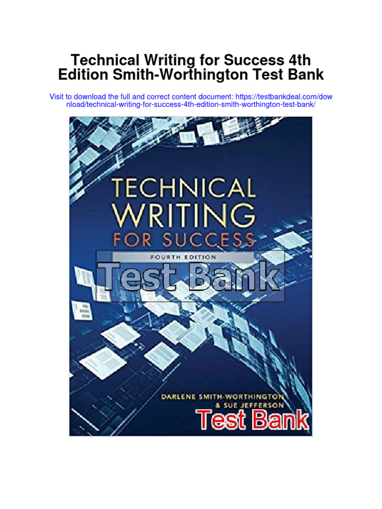 Technical Writing For Success 4th Edition Smith Worthington Test Bank