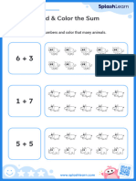 Add and Color Animals (Within 10) Worksheet