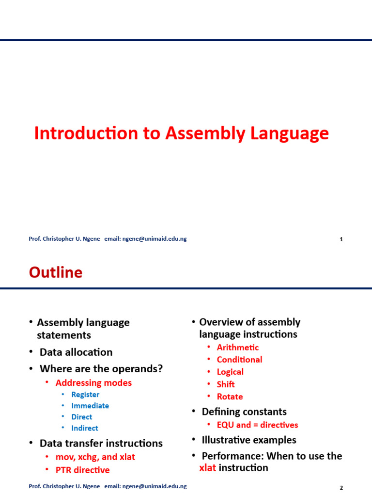 Assembly Language Guide | PDF | Assembly Language | Computer Architecture