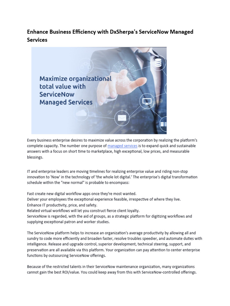 ServiceNow Managed Services Can Help You Maximize Your Organ by ...