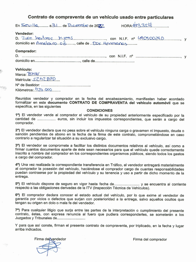 Contrato Bmw | PDF