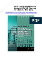 Mcts Guide To Configuring Microsoft Windows Server 2008 Active Directory 1st Edition Tomsho Test Bank
