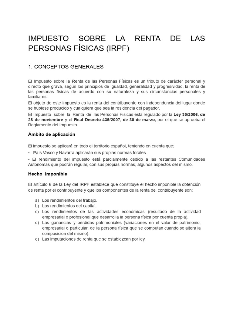 Deducciones y Exenciones en el IRPF | PDF | Impuestos | Impuesto sobre ...