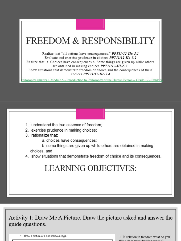 Freedom and Responsibility | PDF | Free Will | Prudence