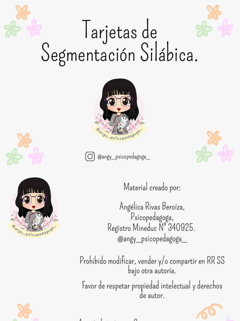 Tarjetas para Segmentación Silábica | PDF