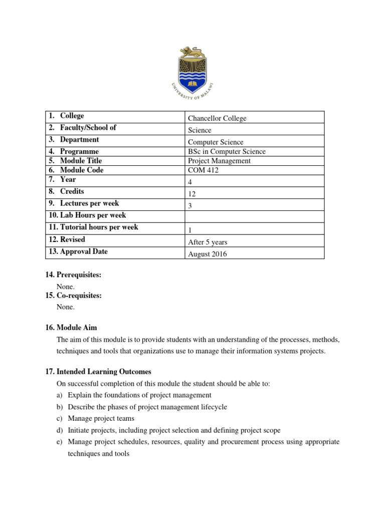 COM 412 - Project Management - Structure | PDF | Project Management ...