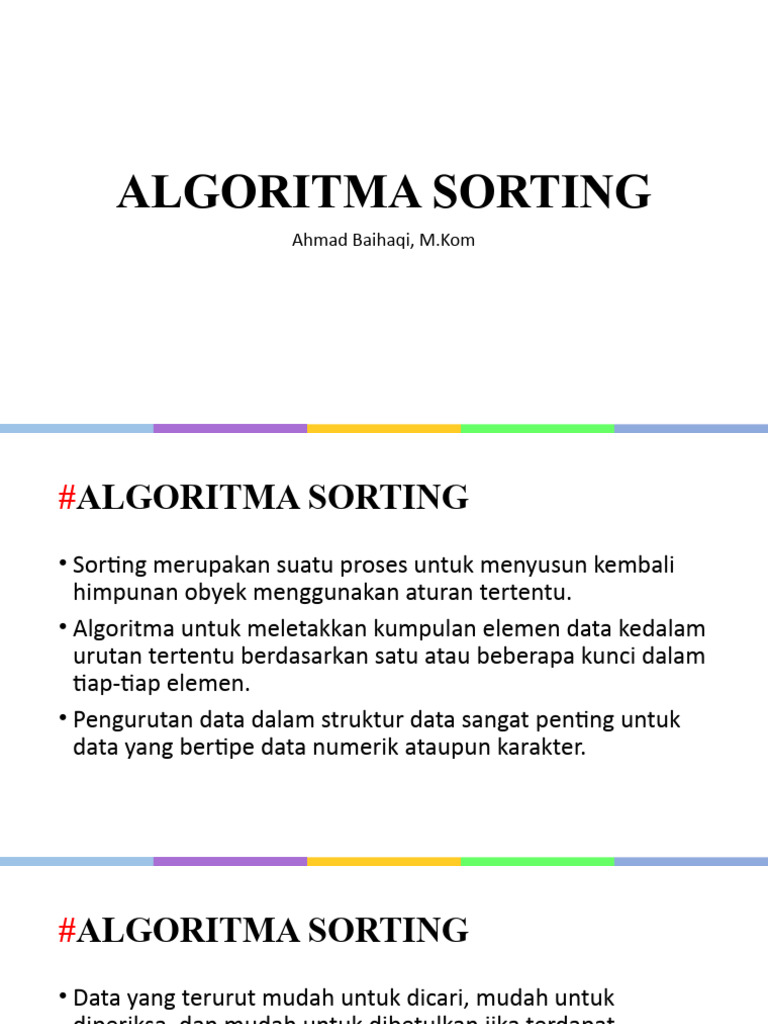 Jenis dan Metode Algoritma Sorting | PDF | Metode & Bahan Ajar