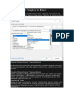 Categorias de Funções No Excel