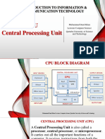 Introduction To Information & Communication Technology: CPU Central Processing Unit